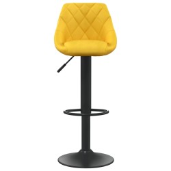 Tabouret de bar Jaune moutarde Velours 