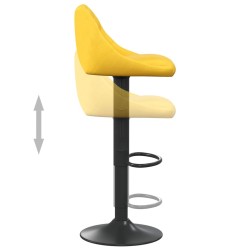 Tabouret de bar Jaune moutarde Velours 