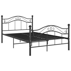 Cadre de lit sans matelas noir métal 120x200 cm 