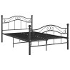 Cadre de lit sans matelas noir métal 120x200 cm 
