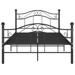 Cadre de lit sans matelas noir métal 120x200 cm 