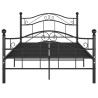 Cadre de lit sans matelas noir métal 120x200 cm 