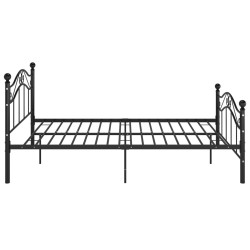 Cadre de lit sans matelas noir métal 120x200 cm 