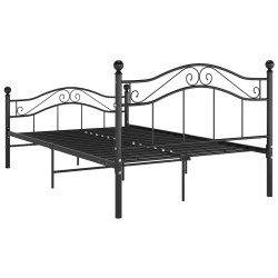 Cadre de lit sans matelas noir métal 120x200 cm 