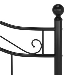 Cadre de lit sans matelas noir métal 120x200 cm 