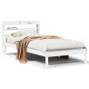 Cadre de lit sans matelas blanc 90x190 cm bois de pin massif 