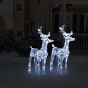 Rennes de Noël 2 pcs 80 LED Blanc froid Acrylique 