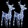 Rennes de Noël 2 pcs 80 LED Blanc froid Acrylique 