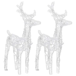 Rennes de Noël 2 pcs 80 LED Blanc froid Acrylique 