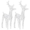 Rennes de Noël 2 pcs 80 LED Blanc froid Acrylique 