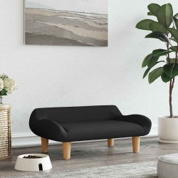 Lit pour chien noir 70x40x24 cm tissu 