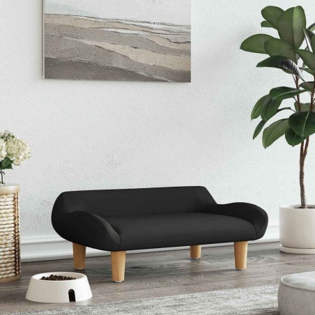 Lit pour chien noir 70x40x24 cm tissu 