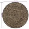 Tapis fait à la main jute noir et naturel 150 cm 