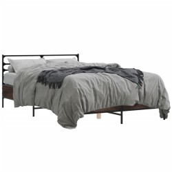 Cadre de lit sans matelas chêne marron 140x200 cm 