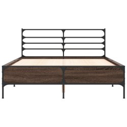 Cadre de lit sans matelas chêne marron 140x200 cm 