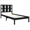 Cadre de lit sans matelas noir 100x200 cm bois massif de pin 