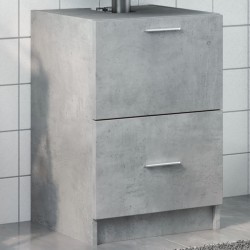 Armoire d'évier gris béton 40x37x59 cm bois d'ingénierie 