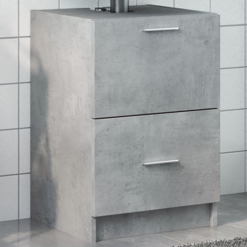 Armoire d'évier gris béton 40x37x59 cm bois d'ingénierie Armoire d'évier gris béton 40x37x59 cm bois d'ingénierie