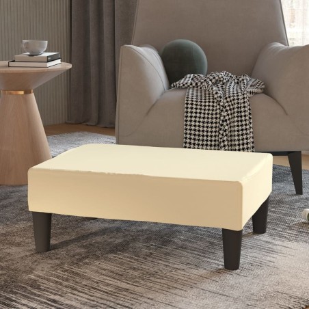 Repose-pied Crème 78x56x32 cm Similicuir  