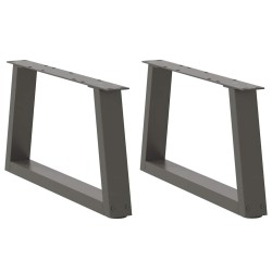Pieds de table basse en forme de V, 2 pièces, anthracite, 70 x (30-31,3) cm, acier 