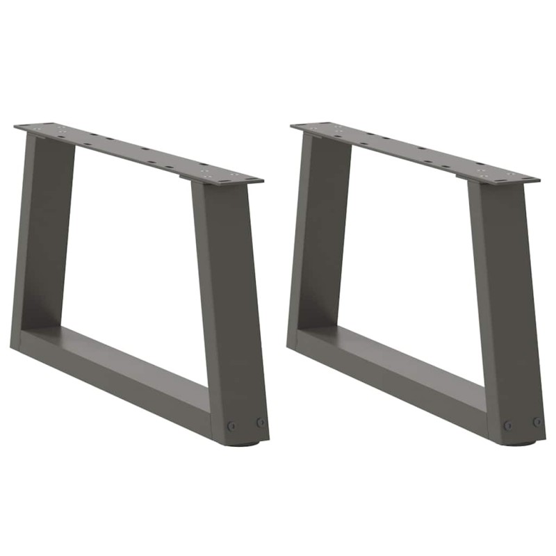Pieds de table basse en forme de V, 2 pièces, anthracite, 70 x (30-31,3) cm, acier 