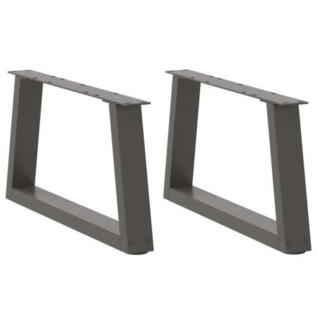 Pieds de table basse en forme de V, 2 pièces, anthracite, 70 x (30-31,3) cm, acier 