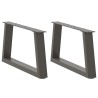 Pieds de table basse en forme de V, 2 pièces, anthracite, 70 x (30-31,3) cm, acier 