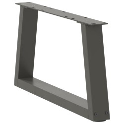 Pieds de table basse en forme de V, 2 pièces, anthracite, 70 x (30-31,3) cm, acier 