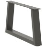Pieds de table basse en forme de V, 2 pièces, anthracite, 70 x (30-31,3) cm, acier 