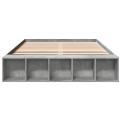 Cadre de lit sans matelas gris béton 150x200 cm 