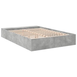 Cadre de lit sans matelas gris béton 150x200 cm 