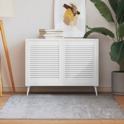 Portes d'armoire à persiennes 2pcs blanc 61,5x49,4cm pin massif 