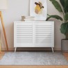 Portes d'armoire à persiennes 2pcs blanc 61,5x49,4cm pin massif 