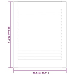 Portes d'armoire à persiennes 2pcs blanc 61,5x49,4cm pin massif 
