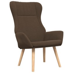 Chaise de relaxation avec repose-pied Marron Tissu 