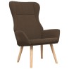 Chaise de relaxation avec repose-pied Marron Tissu 