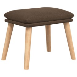 Chaise de relaxation avec repose-pied Marron Tissu 