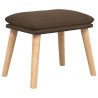 Chaise de relaxation avec repose-pied Marron Tissu 