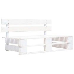 Canapé central palette de jardin Blanc Bois de pin imprégné 