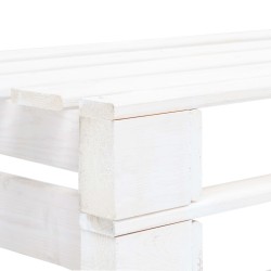 Canapé central palette de jardin Blanc Bois de pin imprégné 