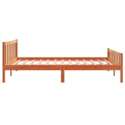 Cadre de lit sans matelas cire marron 180x200cm bois pin massif 