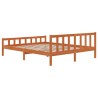 Cadre de lit sans matelas cire marron 180x200cm bois pin massif 