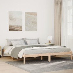 Cadre de lit extra long sans matelas 180x210 cm bois massif pin 