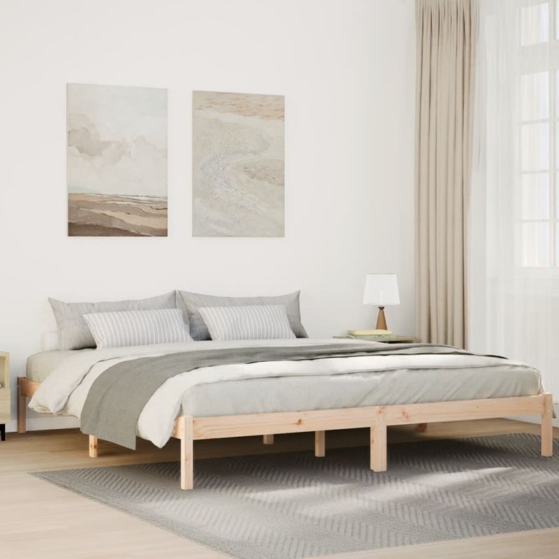 Cadre de lit extra long sans matelas 180x210 cm bois massif pin Cadre de lit extra long sans matelas 180x210 cm bois massif pin