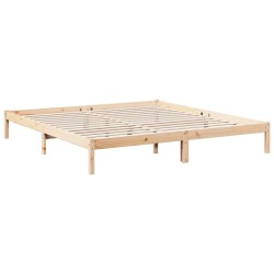 Cadre de lit extra long sans matelas 180x210 cm bois massif pin 