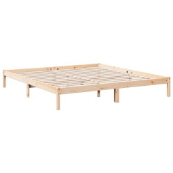 Cadre de lit extra long sans matelas 180x210 cm bois massif pin 