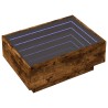 Table basse avec LED chêne fumé 70x50x30 cm bois d'ingénierie 
