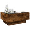 Table basse avec LED chêne fumé 70x50x30 cm bois d'ingénierie 