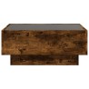 Table basse avec LED chêne fumé 70x50x30 cm bois d'ingénierie 