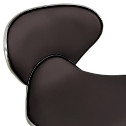 323676Salon Spa Stool Brown Faux Leather 